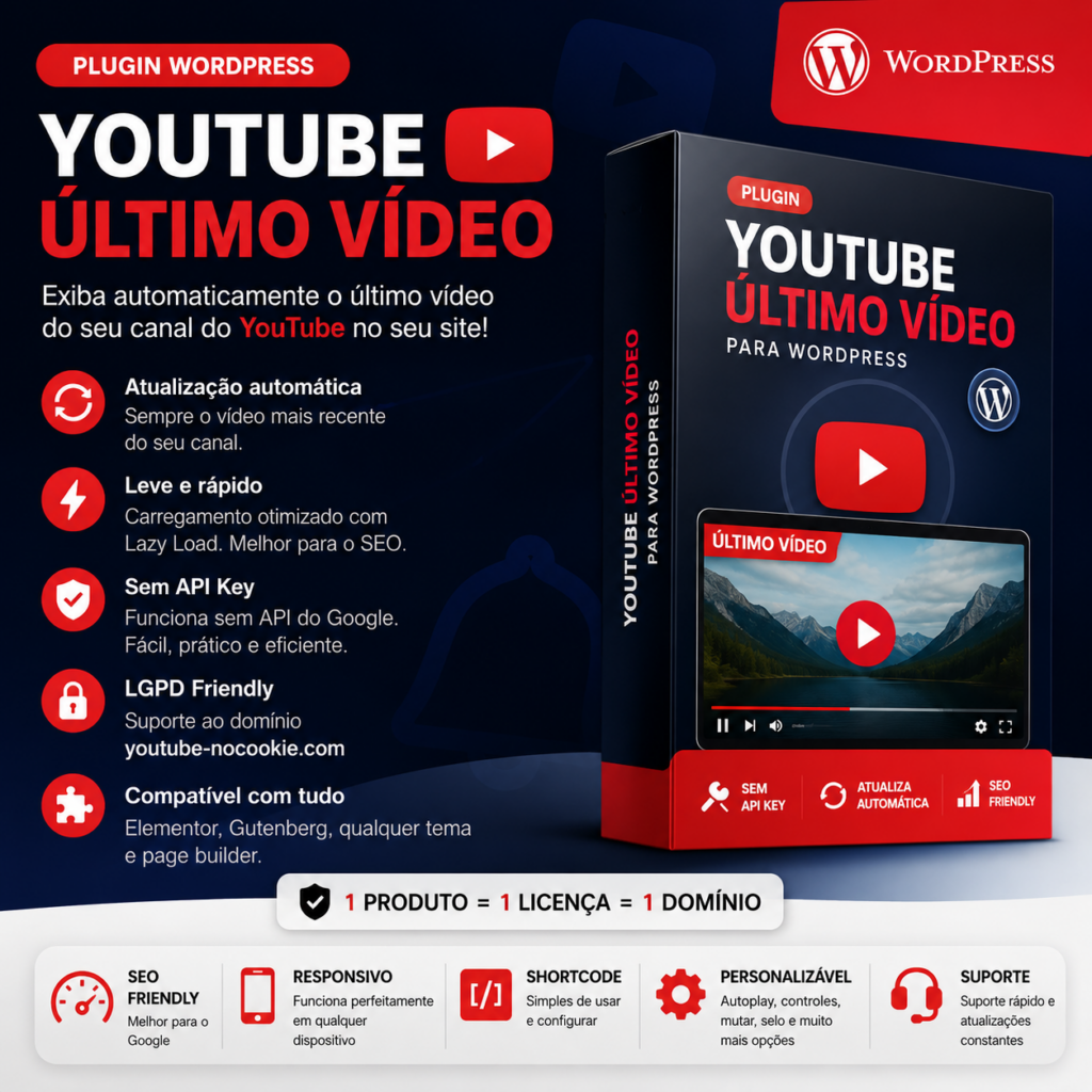 Plugin último vídeo do YouTube card